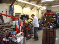  drilling out the top mounts using the pillar drill